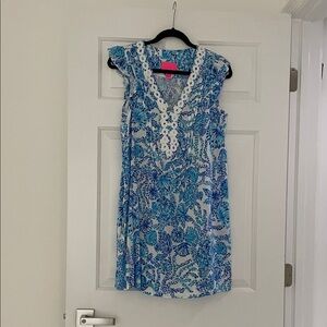 Lilly Pulitzer Blue and White Floral Dress